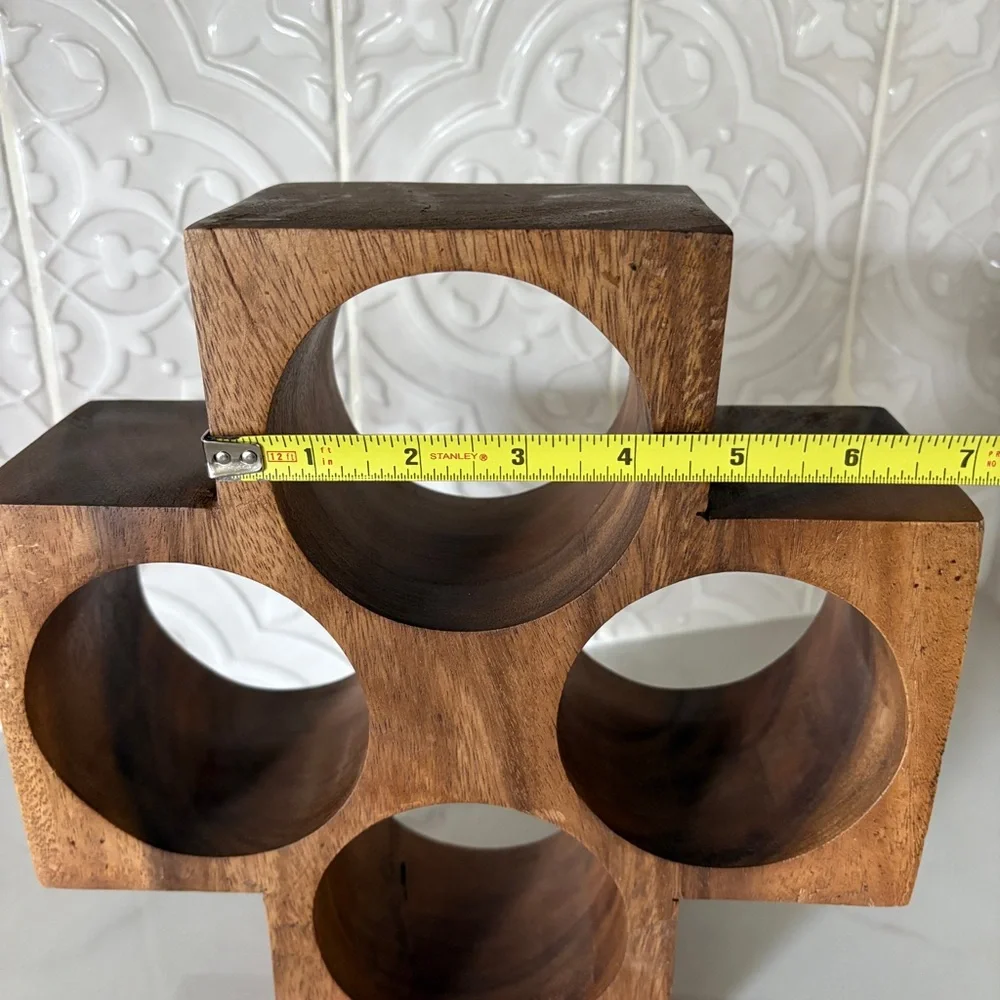Rustic Brown Wooden wine holder Decor